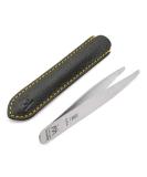 GERmanikure Diabetic Rounded Tweezers in Leather - Surgical Stainless Steel Safety Tip for Facial Hair and Eyebrows - Buy Online on GoSupps.com