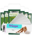 6x 100ml Roll-On Wax Cartridges + 100 Strips | Waxee Classic Green Body & Leg Waxing Kit - Buy Online on GoSupps.com