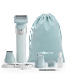 Uniono All-in-One Women's Electric Razor Kit - LED Ladyshaver for Intimate & Body Areas Wet/Dry Use USB Charging - Light Blue - Buy Online on GoSupps.com
