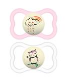 MAM Supreme Night Baby Pacifier for Sensitive Skin, Patented Nipple, 16+ Months, Girl - 2 Count, Pink - Buy Online on GoSupps.com