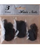 3 PACK BROWN OR BLACK FINE MESH HAIR NETS UNISEX GREAT FOR WORK (Black) - Buy Online on GoSupps.com