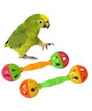 2 Pcs Bird Parrot Toy Rattle Birds Fun Exercise Plastic Double-Headed Bell Pet Toys - Buy Online on GoSupps.com
