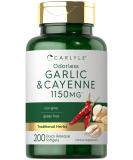 Carlyle Odorless Garlic and Cayenne 1150mg | 200 Softgels | Non-GMO Gluten Free Supplement - Buy Online on GoSupps.com