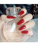 Bomine Long Red Stiletto Fake Nails - 24Pcs Full Cover Acrylic False Nails for Women & Girls, Glossy Manicure Party Tips - Buy Online on GoSupps.com