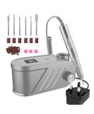 Enniewi 35000RPM Electric Nail Drill Kit - Salon Quality E File for Acrylic Gel Nails - Low Heat Design - 25 Sanding Bands, 6 Nail Bits - Manicure Nail Care Tools - Grey - Buy Online on GoSupps.com