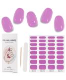 Kalolary 32PCS Cured Gel Nail Polish Strips Adhesive Full Wrap Gel Nail Art Sticker Waterproof Gel Nail Wrap Stickers with Nail File and Stick(UV/LED Lamp Required) (Purple) - Buy Online on GoSupps.com