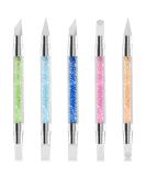 5 Pcs Dual Tipped Silicone Nail Tools - Acrylic Handle Nail Art Brushes for Home & Salon - Buy Online on GoSupps.com