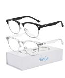 Tanlys Blue Light Blocking Glasses 2 Pack - Anti UV, Reduce Headache, Stylish Gaming Eyewear for Men and Women - Black Clear - Buy Online on GoSupps.com