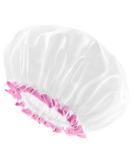Mikimini XL White Shower Hood for Long Hair - Reusable Waterproof Soft & Flexible Bathing Hair Cover (1 Piece) with Pink Tip - Buy Online on GoSupps.com