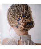 Fxmimior Blue Crystal Rhinestone Hair Comb - Bridal Silver Side Combs for Women - Buy Online on GoSupps.com