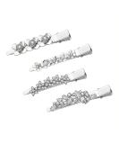 4PCS Rhinestone Flower Hair Barrettes Alligator Hair Clips for Women - Silver - Buy Online on GoSupps.com