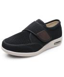 CBMTCR Men's Wide Width Walking Shoes - Adjustable Closure, Lightweight for Diabetic Swollen Feet - 10.5 Wide Dk-black - Buy Online on GoSupps.com