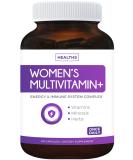 Non-GMO Women's Multivitamin with Minerals for Energy Boost, Antioxidants, Hair & Eye Health - 60 Capsules - Buy Online on GoSupps.com