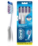 Oral-B CrossAction Deep Reach Soft Toothbrushes - 4 Count Pack - Buy Online on GoSupps.com