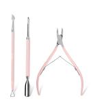 Makartt Cuticle Trimmer with Cuticle Pusher, 3 PCS Pink Nippers Nail Cuticle Professional Pedicure and Manicure Tools with Stainless Steel Cuticle Nipper, Dual End Cuticle Pusher, and Nail Scraper 3pcs - Buy Online on GoSupps.com