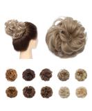 Short Messy Hair Bun Scrunchie in Ash Blond - 25g Hairpiece Ribbon Ponytail Extension - Buy Online on GoSupps.com