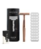 Double Edge Safety Razor for Men & Women | Reusable Metal Razor with Long Handle + 10 Blade Refill (Rose Gold) - Eco-Friendly Shaving Solution - Buy Online on GoSupps.com