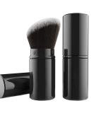 Falliny Retractable Kabuki Makeup Brush - Angled Travel Blush & Foundation Brush with Cover | Perfect for Powder Blush Bronzer Highlighter & Concealer - Compact Black Design for Easy Travel - Buy Online on GoSupps.com
