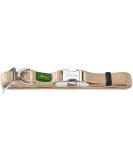 HUNTER VARIO BASIC ALU-STRONG Dog Collar - Durable Nylon with Aluminum Snap Fastener - Large Beige | International Shipping Available - Buy Online on GoSupps.com