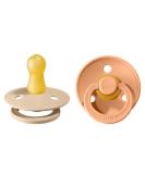 BIBS Colour Baby Pacifier 2-Pack | Made in Denmark | BPA Free | Natural Rubber Latex | Size 1 (0-6 Months) | Vanilla/Peach Dummy Soother - Buy Online on GoSupps.com