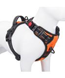 Phoepet Orange Dog Harness for Small Dogs - Adjustable Reflective Vest with Front Clip Handle & 2 Metal Rings | Easy On/Off (Size L) - Buy Online on GoSupps.com