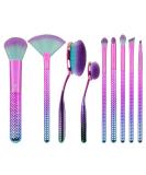 MODA Prismatic 10pc Deluxe Makeup Brush Set - Full Size Foundation Contour Eye Brushes & Pouch | International Shipping Available - Buy Online on GoSupps.com
