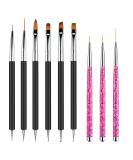 9-Piece Nail Brush Kit & 3 Nail Art Liner Brushes | Double-Sided Nail Design Tools for Perfect Manicure | International Shipping Available - Buy Online on GoSupps.com