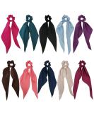 GETACOTA 10 Pieces Hair Scrunchies Bowknot Satin Chiffon Ribbon Elastics - Vintage Ponytail Holder Ties for Women - Buy Online on GoSupps.com