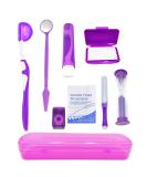 HRASY Portable Orthodontic Oral Care Kit - Interdental Brush Dental Floss & Cleaning Set for Braces - Purple - Buy Online on GoSupps.com