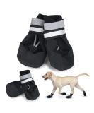 Reestboo Dog Shoes - Waterproof Anti-Slip Paw Protection Boots for Small Dogs | Reflective Straps & Velcro Fasteners | Ideal for Snow & Rain (Black Size S) - Buy Online on GoSupps.com