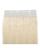 UK Fashion Shop Tape Extensions - 100% Human Hair 50g #60 Platinum Blonde 55cm | Premium Tape In Hair Extensions - Buy Online on GoSupps.com