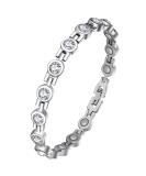 Magnetic Bracelet for Women | Titanium Steel with Cubic Zirconia | Ultra Strength Magnets | Jewelry Brazaletes | B-silver - Buy Online on GoSupps.com