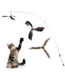cobee Cat Wand Toys Interactive Cat Toys with 2 Feather Refills Cat Feather Propeller Wand Toy with Bell Cat Feather Toys Replacement Refills Indoor Cat String Toy for Kitten Training(Piebald) - Buy Online on GoSupps.com