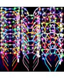 Janinka LED Cat Ears Headband 30 Pcs Light up Rabbit Ear Unicorn Hair Accessories for Women & Girls - Halloween & Christmas Party Supplies - Yellow Purple - Buy Online on GoSupps.com