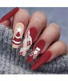 Vatocu Christmas False Nails - Long Snowflakes Glitter Press on Nails for Women and Girls (24pcs) - Buy Online on GoSupps.com