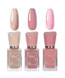 Pink Nail Polish Set - Nude Nail Varnish Set - 3Pcs Nude Pink Cherry Blossom Polish Quick Dry Nail Varnish Gift Set DIY Long Lasting Nail Art Home Nude Pink Set - Buy Online on GoSupps.com