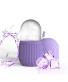 Joyeee Silicone Ice Face Roller for Skin Care - Shrink Pores, Anti-Wrinkle, Reduce Puffiness, Improve Elasticity - Striped Purple - Buy Online on GoSupps.com