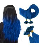 Runature Blue Hair Extensions 55cm Real Hair Bonding Extensions | 25 Strands 25g Keratin U-Tip - Perfect for International Shipping - Buy Online on GoSupps.com