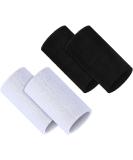 Buy 4 Pcs Sports Bracelets - Elastic Athletic Wrist Tapes for Men - Black & White - Breathable Fabric 5.9 Inch Wrist Size - Buy Online on GoSupps.com