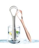 Autuuuckee Double Tongue Cleaner | Metal Tongue Scraper for Bad Breath | Travel-Friendly Rose Gold | Safe Breath for Adults - Buy Online on GoSupps.com