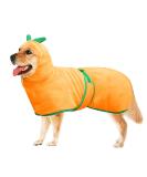 Bibykivn Microfiber Pumpkin Dog Bathrobe Coat - Adjustable Super Absorbent for Small Medium & Large Dogs - XL Yellow - Buy Online on GoSupps.com