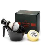 Absba's Shaving Brush Set - Nylon Bristle Brush & Food-Safe Melamine Cup | 100g Shaving Soap Refill - Perfect for Men & Women - Black - Buy Online on GoSupps.com