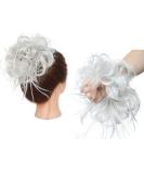 Tousled Hair Extensions Scrunchie - Brown/Blonde/Silver Grey - Instant Ponytail - Buy Online on GoSupps.com