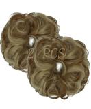 OMGREAT 2PCS Thick Curly Wavy Hair Buns & Ponytail Extensions in Ash Blonde Mix Ginger - Updo Messy Bun Hairpieces for Women & Girls - Buy Online on GoSupps.com