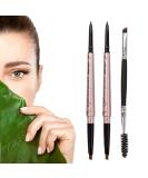 2 Pack Waterproof Eyebrow Pencil with Dual Ends - Professional Brow Enhancing Kit in Dark Brown #1 - Buy Online on GoSupps.com