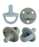 Soother Pacifier 4-Pack - Food Grade Silicone with Handle, 3 Holes for Added Safety, BPA Free (Sage x2 / Ether x2) - Buy Online on GoSupps.com