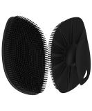 HieerBus Silicone Body Scrubber Flat Shower Brush Gentle Exfoliating and Massage Long Bristles Lathers Well and More Hygienic Than Traditional Loofah 1 Pack (Black) 3rd-black - Buy Online on GoSupps.com