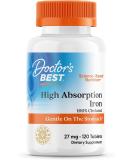Doctor's Best High Absorption Iron 27 mg - 120 Tablets for Optimal Wellness - Buy Online on GoSupps.com