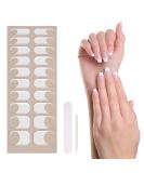 Semi Cured Gel Nail Strips French Gel Nail Stickers 20 Nail Wraps Soft Self-Adhesive Gel Nail Polish Strips French Tip Stickers French Manicure Stickers for Women Girls Nail Art French White Tip - Buy Online on GoSupps.com