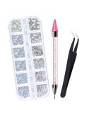 1400 AB Rhinestones Set - 6 Sizes with Tweezers & Picker Pen for Nail Clothing & Craft Projects | International Shipping - Buy Online on GoSupps.com